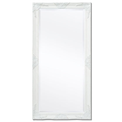 Väggspegel barockstil 120x60 cm vit