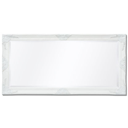 Väggspegel barockstil 120x60 cm vit