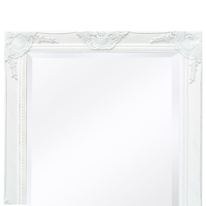 Väggspegel barockstil 120x60 cm vit