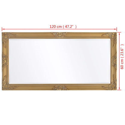 Väggspegel barockstil 120x60 cm guld