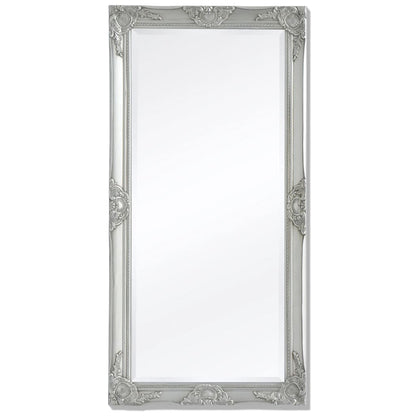 Väggspegel barockstil 120x60 cm silver