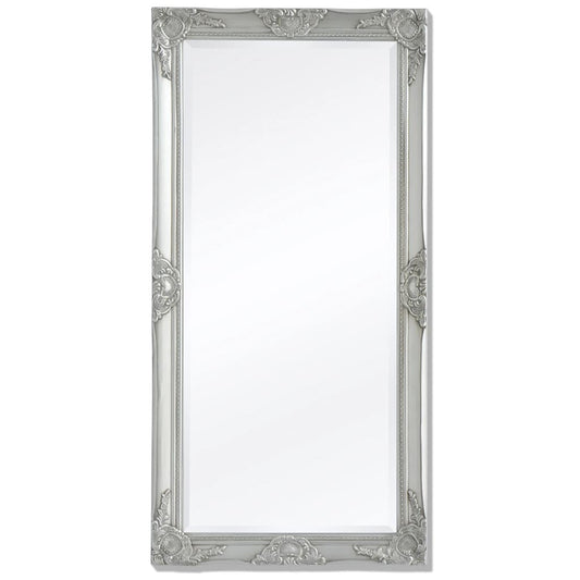 Väggspegel barockstil 120x60 cm silver