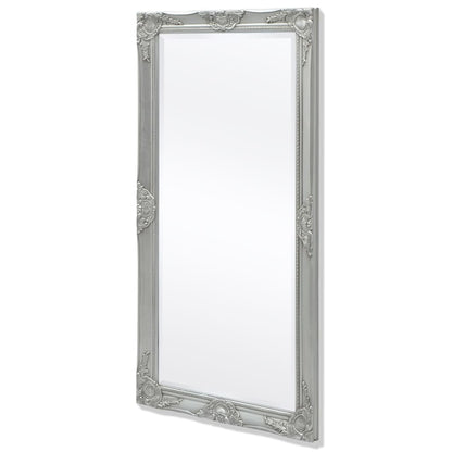 Väggspegel barockstil 120x60 cm silver