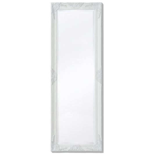 Väggspegel barockstil 140x50 cm vit