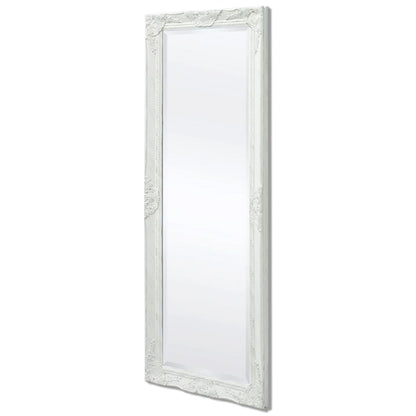 Väggspegel barockstil 140x50 cm vit
