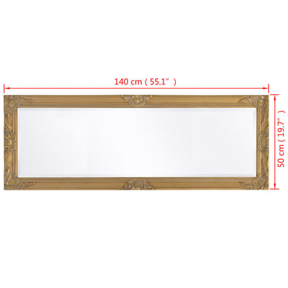 Väggspegel barockstil 140x50 cm guld