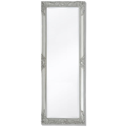 Väggspegel barockstil 140x50 cm silver