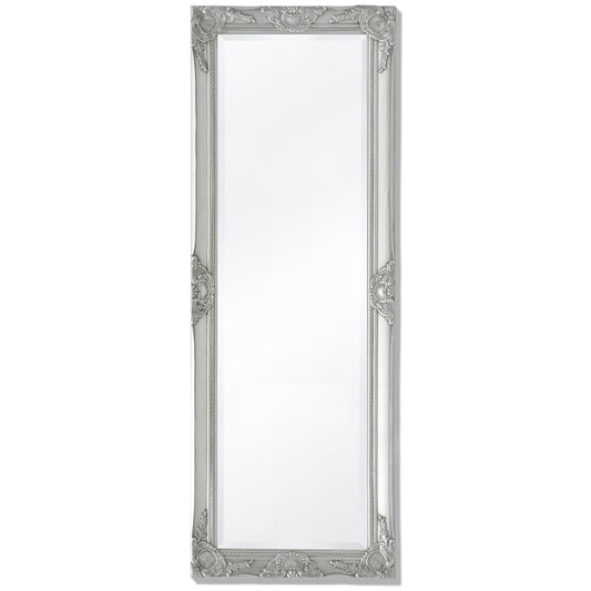 Väggspegel barockstil 140x50 cm silver