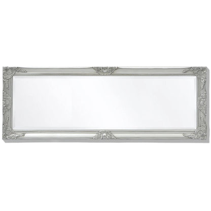 Väggspegel barockstil 140x50 cm silver