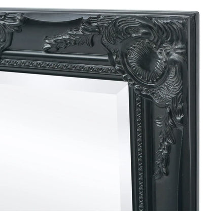 Väggspegel barockstil 140x50 cm svart