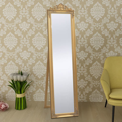 Väggspegel i barockstil 160x40 cm guld
