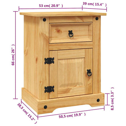Sängbord Nattduksbord Trä mexikansk Coronastil furu 53x39x66 cm