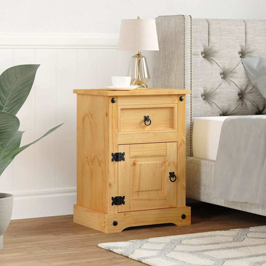 Sängbord Nattduksbord Trä mexikansk Coronastil furu 53x39x66 cm
