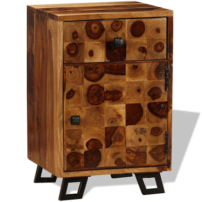 Sängbord massivt sheshamträ 37x30x54 cm