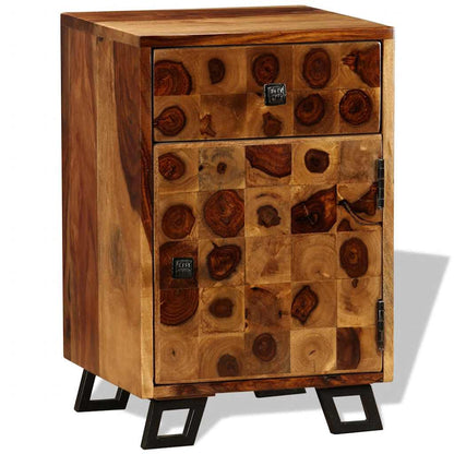 Sängbord massivt sheshamträ 37x30x54 cm