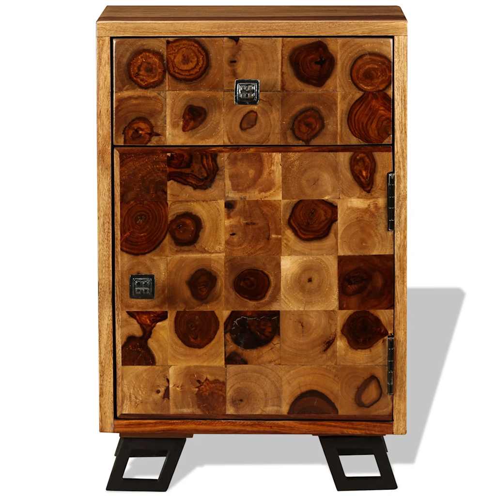 Sängbord massivt sheshamträ 37x30x54 cm
