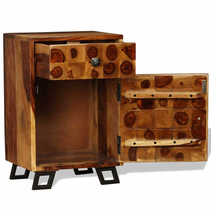 Sängbord massivt sheshamträ 37x30x54 cm
