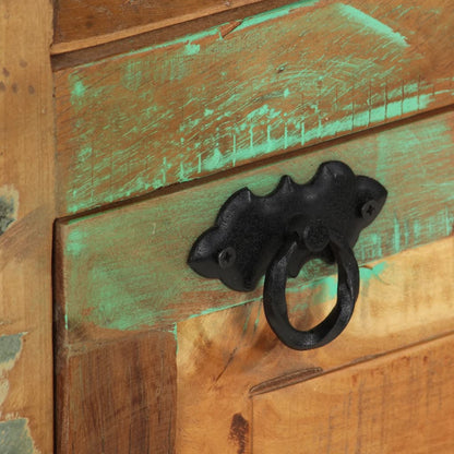 Skoställ Trä Skoskåp med låda och 4 nivåer massivt återvunnet trä