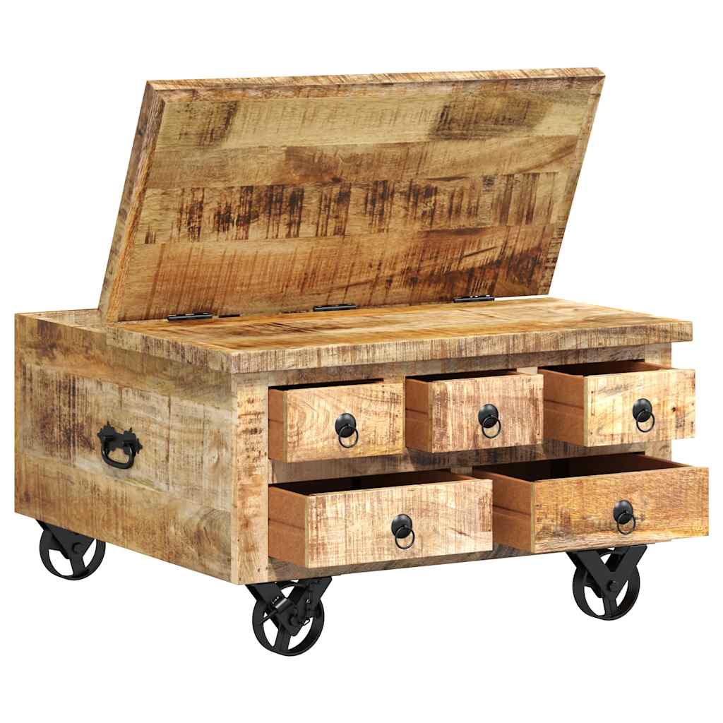 Soffbord Trä grovt mangoträ 70x70x40 cm