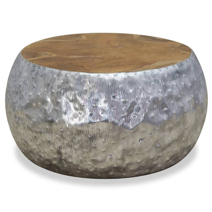 Soffbord DIV. aluminium och teak 60x60x30 cm