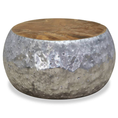 Soffbord DIV. aluminium och teak 60x60x30 cm