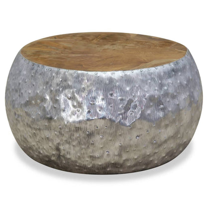 Soffbord DIV. aluminium och teak 60x60x30 cm