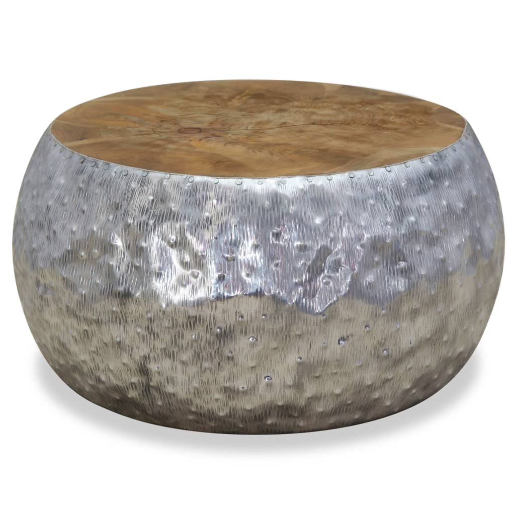 Soffbord DIV. aluminium och teak 60x60x30 cm