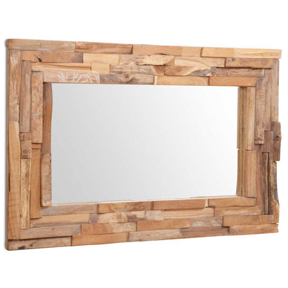 Väggspegel teak 90x60 cm rektangulär
