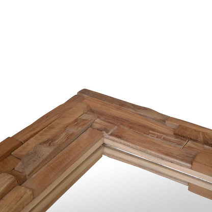 Väggspegel teak 90x60 cm rektangulär