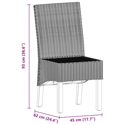 Matstolar 6 st naturlig rotting brun