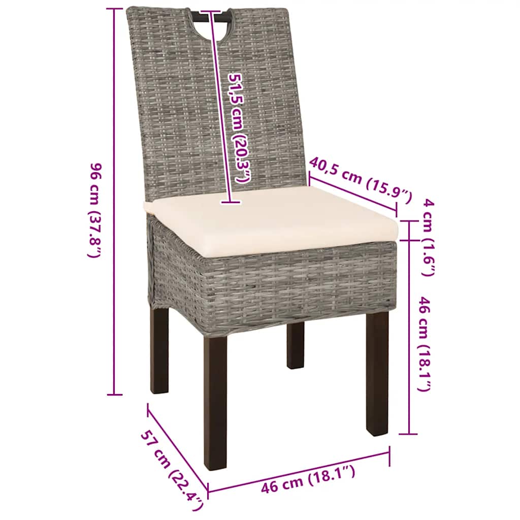 Matstolar 4 st kuburotting mangoträ