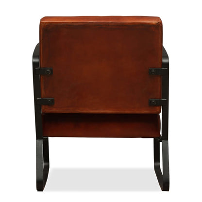 Fåtölj Brun äkta läder