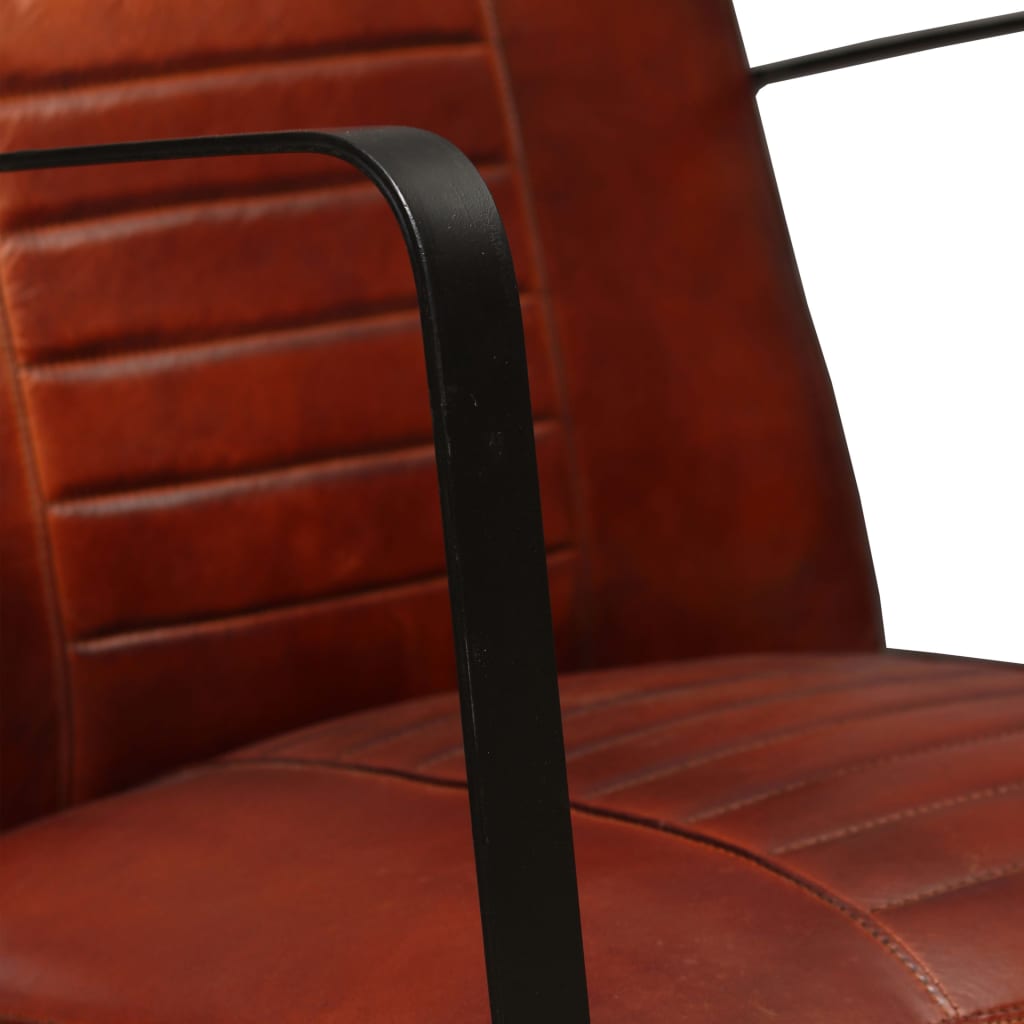 Fåtölj Brun äkta läder