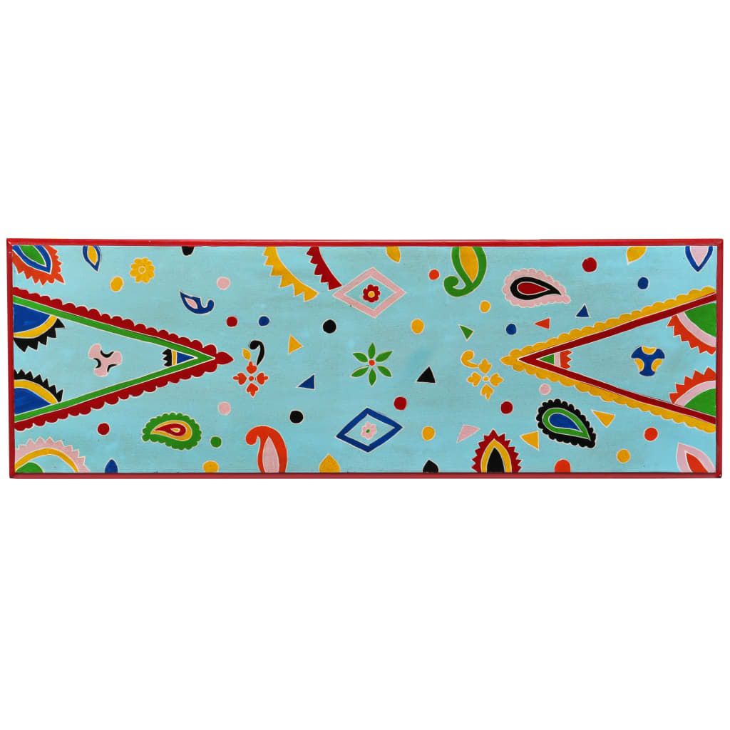 Skänk Trä massivt mangoträ blå handmålad