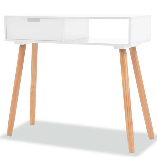 Avlastningsbord Konsollbord Trä massiv furu 80x30x72 cm vit