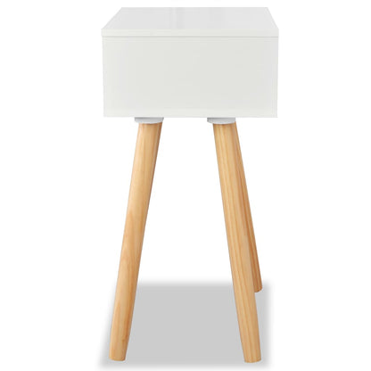 Sängbord 2 st massiv furu 40x30x61 cm vit