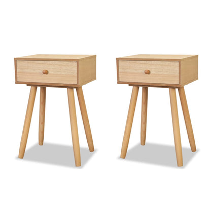 Sängbord 2 st massiv furu 40x30x61 cm brun