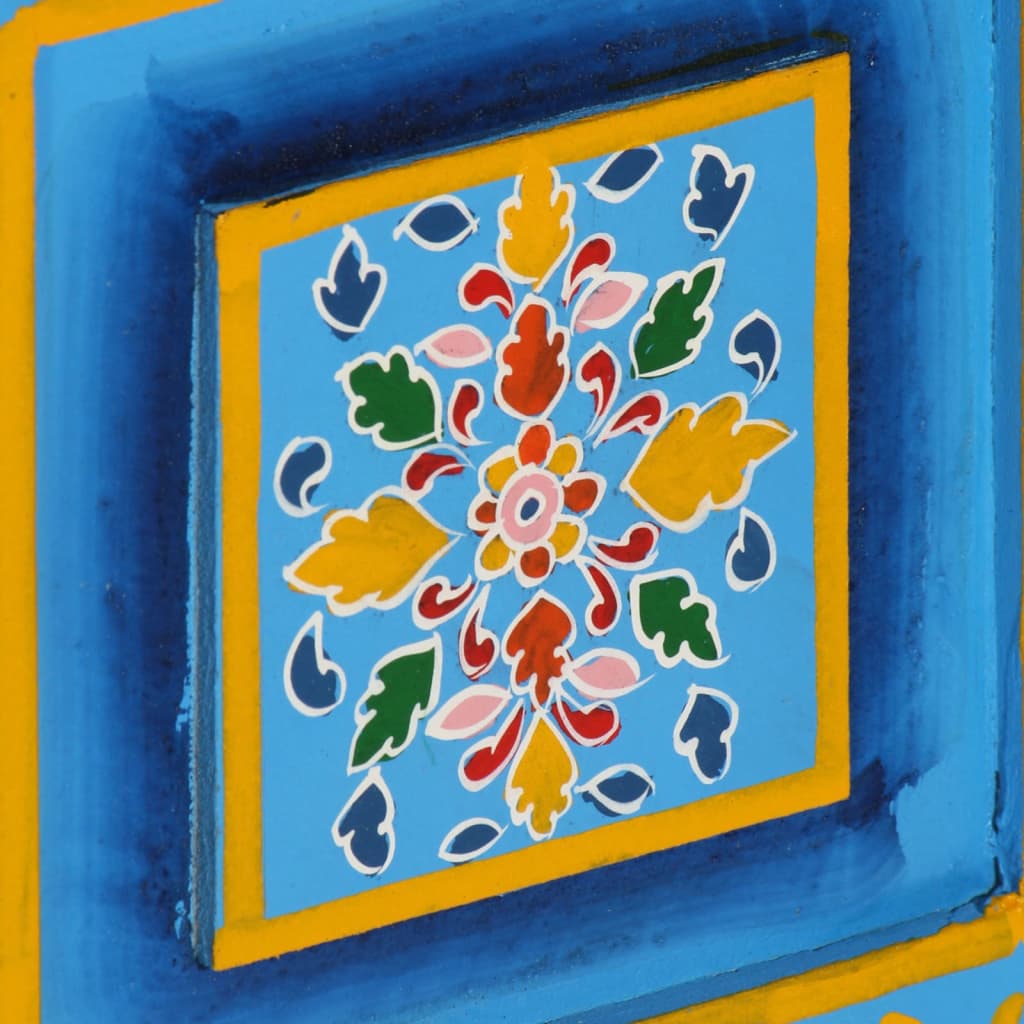 Skänk Trä massivt mangoträ handmålad turkos