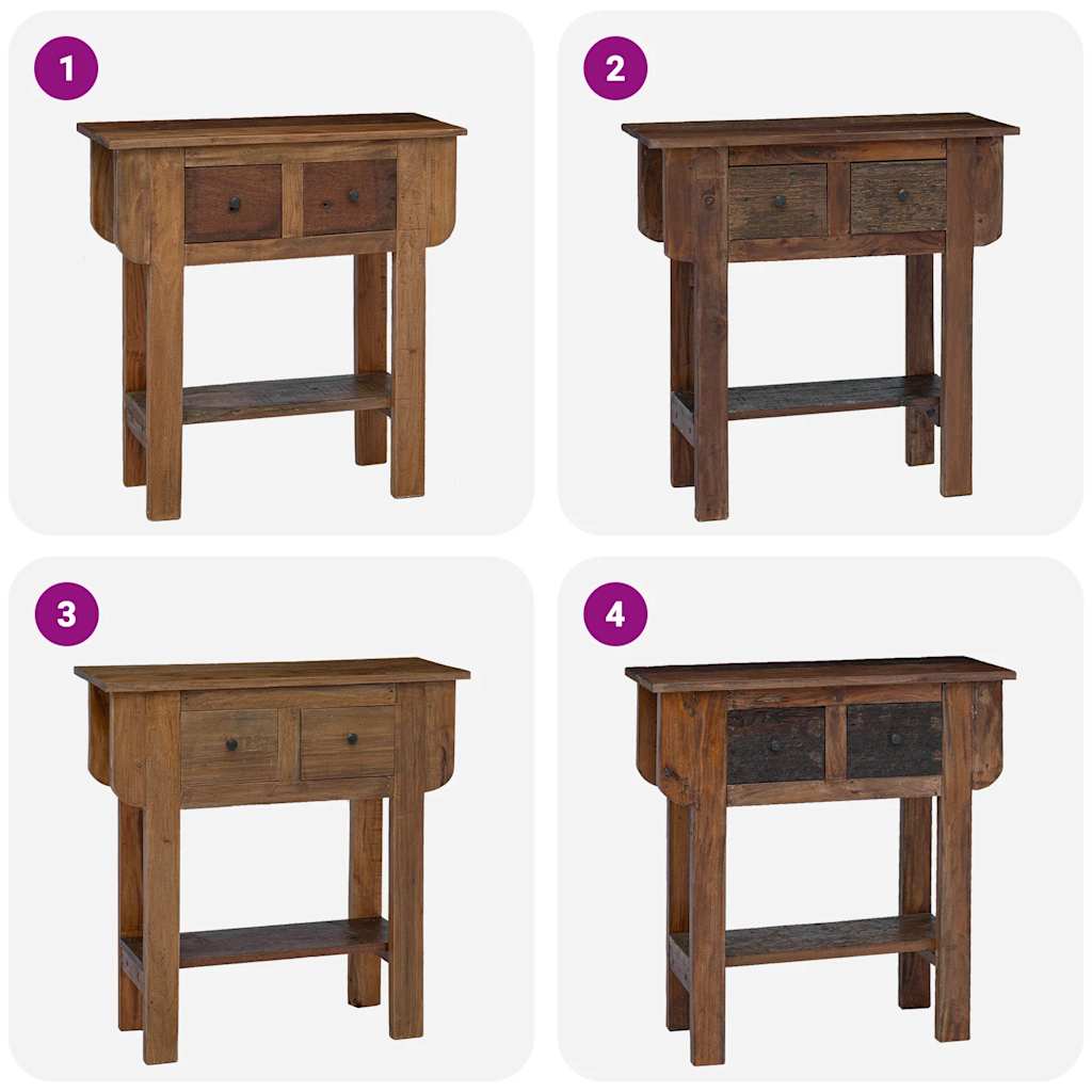 Avlastningsbord Konsollbord Trä blandat återvunnet Trä 80x35x80 cm