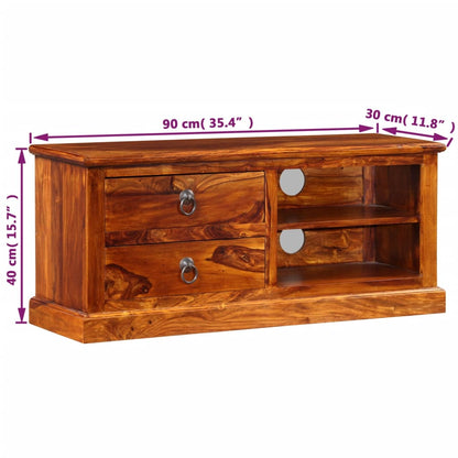 TV-Möbel Trä TV-Bänk massivt sheshamträ 90x30x40 cm