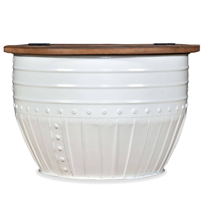 Soffbord Vit Trä i återvunnet Trä tunnformad Vit