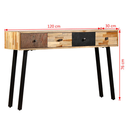 Avlastningsbord Konsollbord Trä massivt återvunnet teakträ 120x30x76 cm