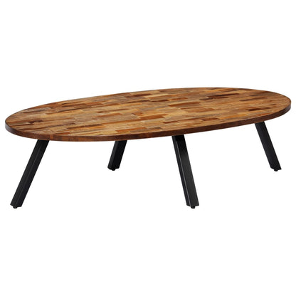 Soffbord Trä massiv återvunnen teak oval 120x60x30 cm