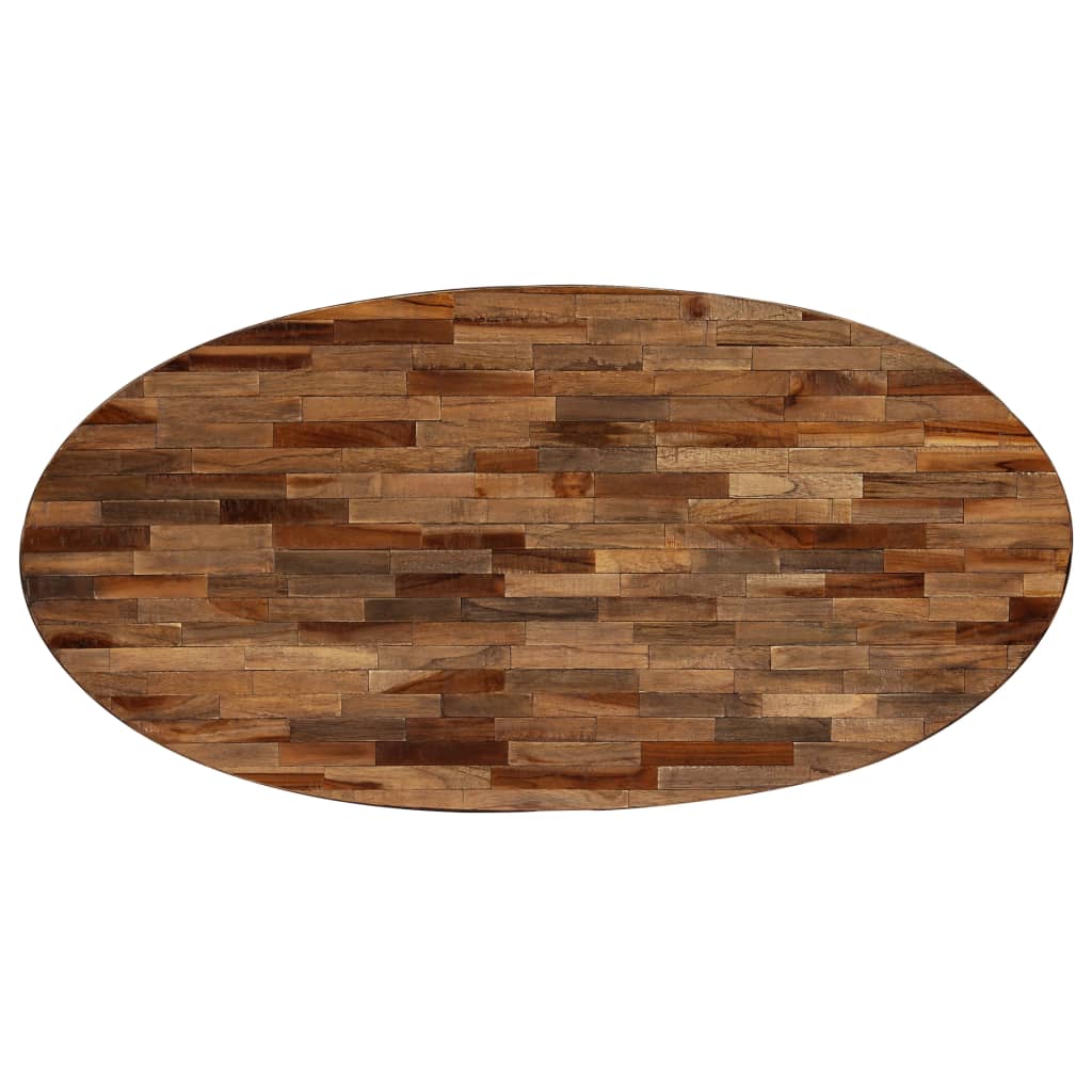 Soffbord Trä massiv återvunnen teak oval 120x60x30 cm