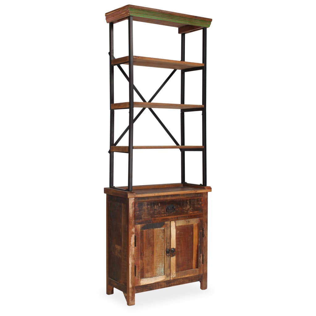 Skänk Trä med hyllor massivt återvunnet Trä 65x30x180 cm