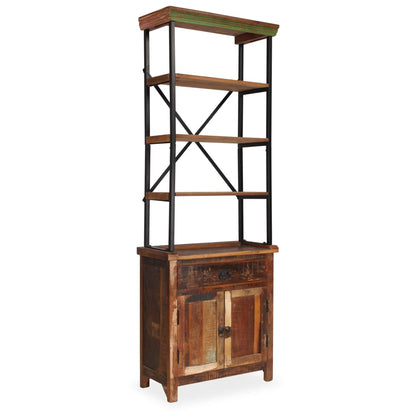 Skänk Trä med hyllor massivt återvunnet Trä 65x30x180 cm