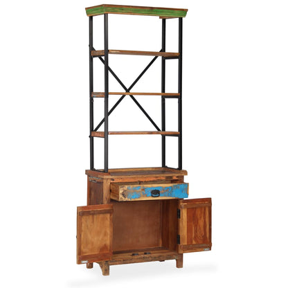 Skänk Trä med hyllor massivt återvunnet Trä 65x30x180 cm