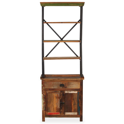 Skänk Trä med hyllor massivt återvunnet Trä 65x30x180 cm