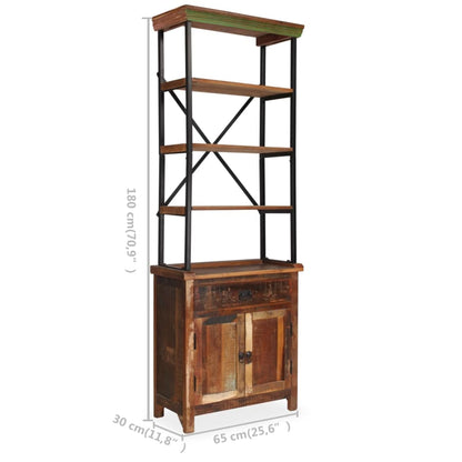 Skänk Trä med hyllor massivt återvunnet Trä 65x30x180 cm