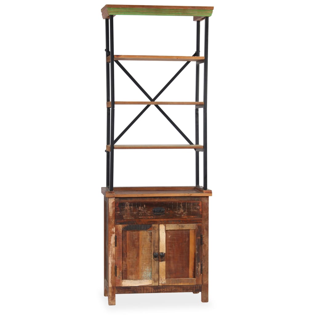 Skänk Trä med hyllor massivt återvunnet Trä 65x30x180 cm